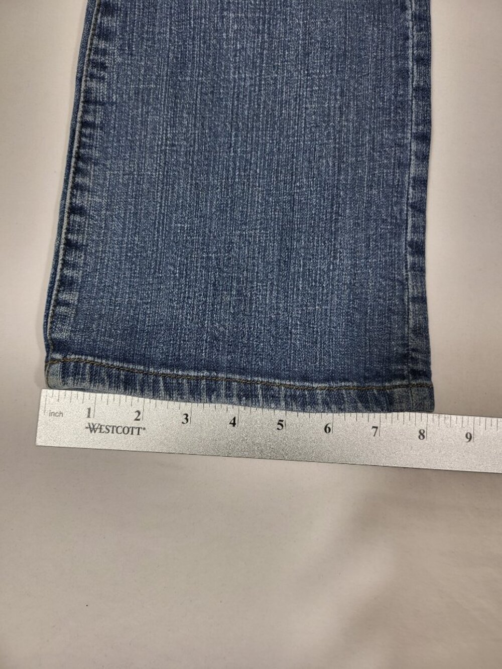 hico's Platinum Facet SH Jean Size 0 Short Blue Bootcut Stretch Denim - Picture 14 of 14
